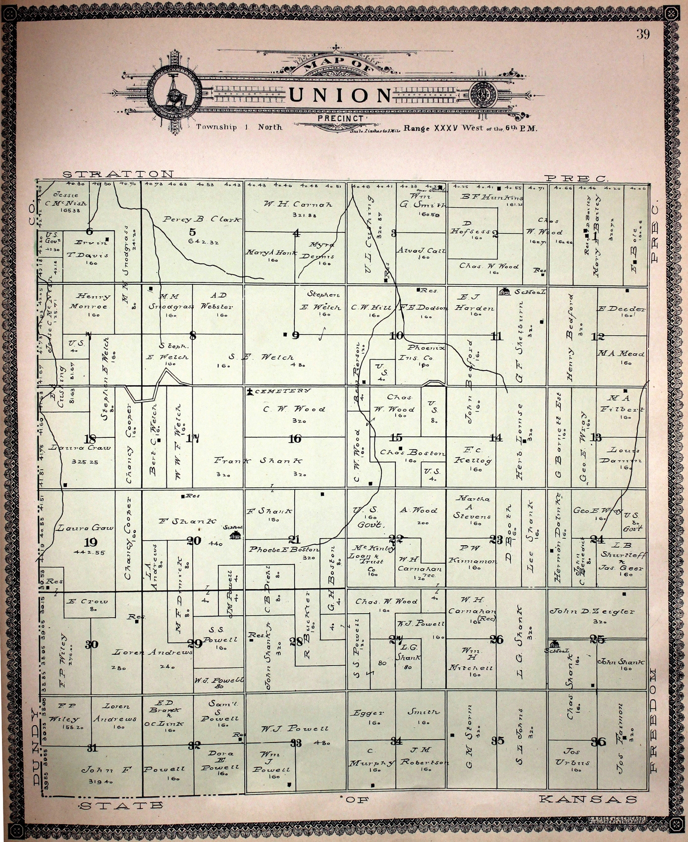 Union 1906 map